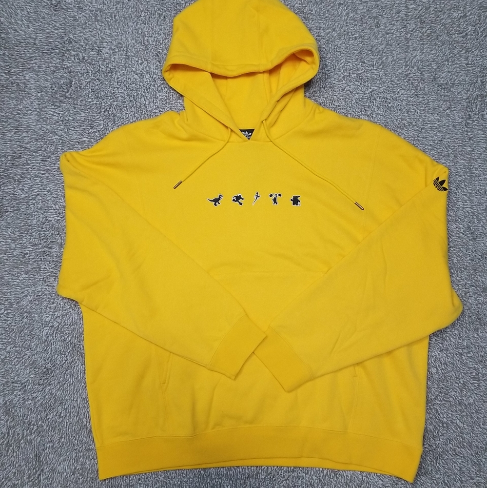 Adidas Size XXL Men Disney x Pixar Manga Yellow Hoodie Sweater Pullover HC6928